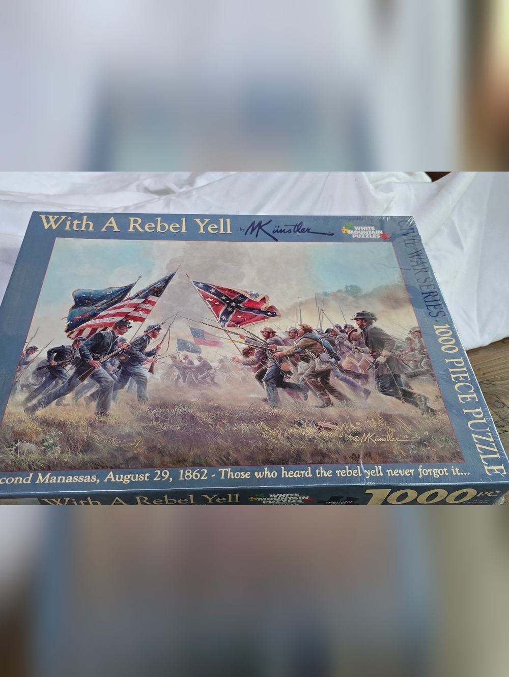 With a Rebel Yell Mort Kunstler White Mountain Civil War 1000 Piece Puzzle NEW!